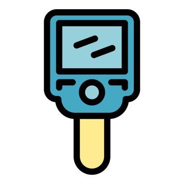 Elektronik termal görüntüleyici simgesi renk dış hat vektörü