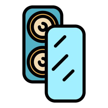 Ekran koruyucu simgesi renk ana hatları vektörü