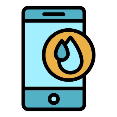 Su geçirmez hücre durumu simgesi renk ana hatları vektörü