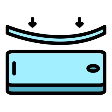 Aygıt ekranı koruyucu simge renk ana hatları vektörü