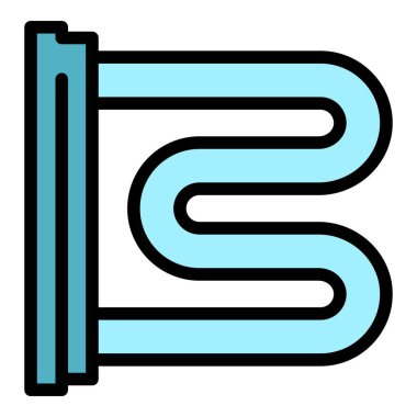 Havlu Demiryolu simgesi renk ana hatları vektörü