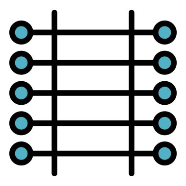 Banyo ısıtma simgesi renk ana hatları vektörü