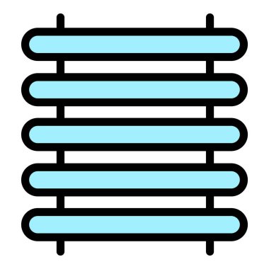 Sıcak havlu rayı simgesi renk ana hatları vektörü