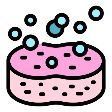 Sabun süngeri renk ana hatları vektörü