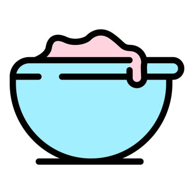 Tam küvet simgesi renk dış hat vektörü