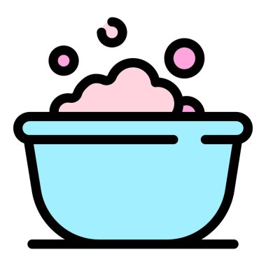 Kabarcık simgesi renk ana hatlarıyla banyo yap