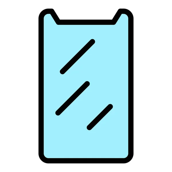 Vetor de contorno de cor de ícone de etiqueta de tela de proteção — Vetor de Stock