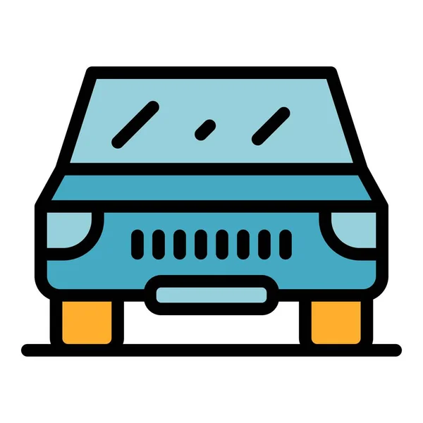 Car road hitchhiking icon color outline vector — Stock Vector