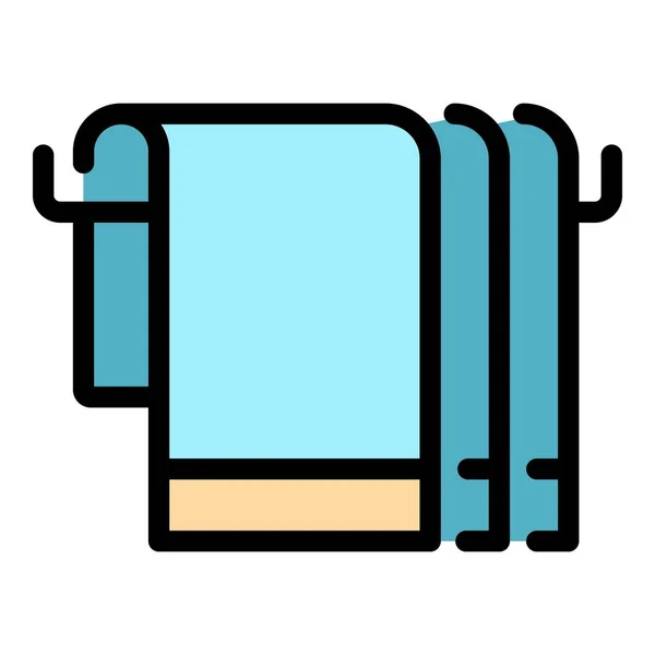 Serviettes de bain icône couleur contour vecteur — Image vectorielle