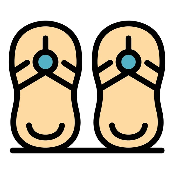 Chanclas icono color contorno vector — Archivo Imágenes Vectoriales