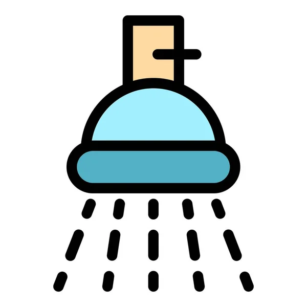Bagno doccia icona colore contorno vettore — Vettoriale Stock