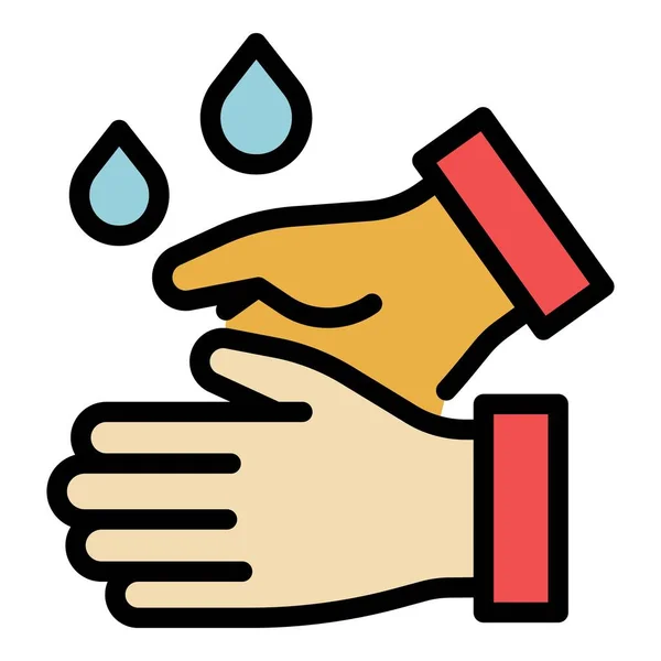 Lavar as mãos de água ícone cor contorno vetor —  Vetores de Stock