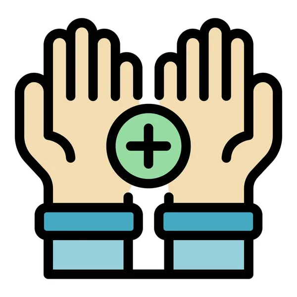 Вектор контура иконки для медицинских рук — стоковый вектор