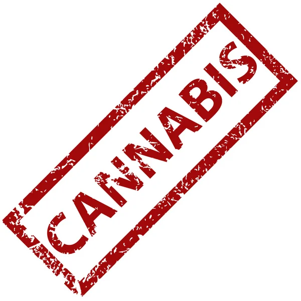 Carimbo de borracha de cannabis — Vetor de Stock
