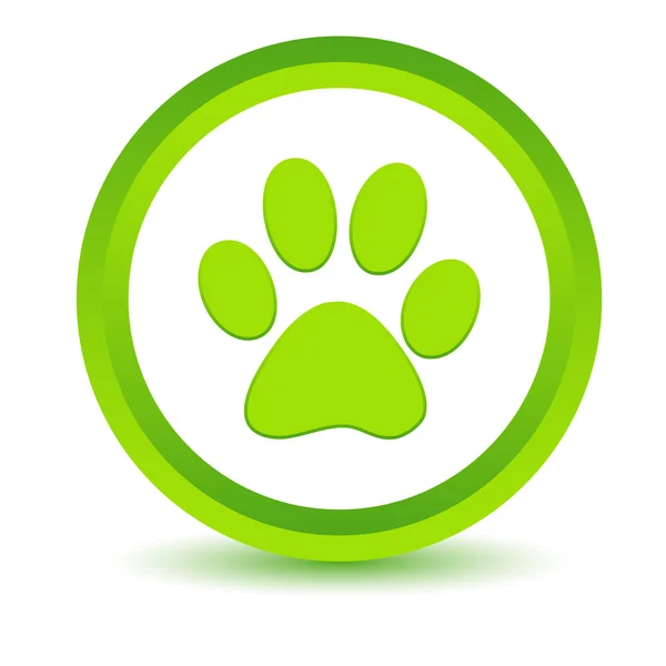 Green paw icon — Stock Vector