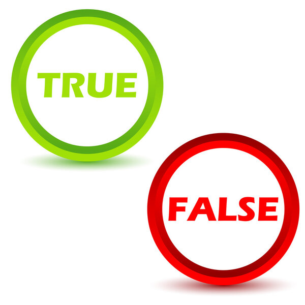 True false icons set