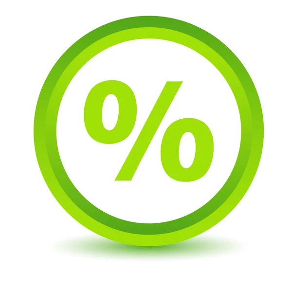 Zöld százalékos ikon — Stock Vector