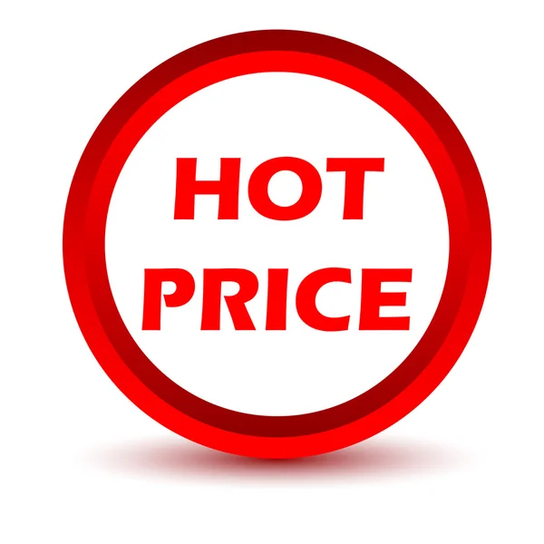 Kırmızı sıcak fiyat simgesi — Stok Vektör