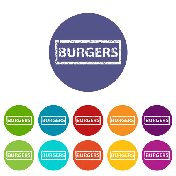 Burgers icône plate — Image vectorielle