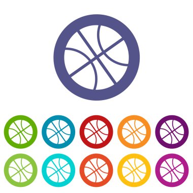 Basketbol düz simgesi