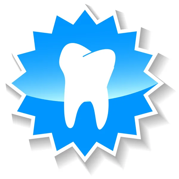 Dent icône bleue — Image vectorielle