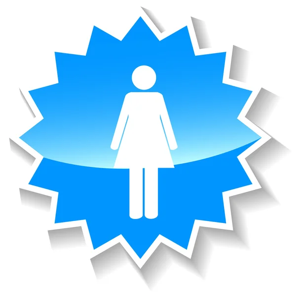 女性の青いアイコン — ストックベクタ