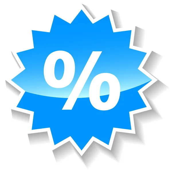 Ícone percentual azul — Vetor de Stock