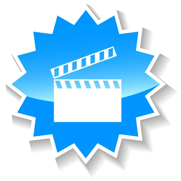 Blauwe filmpictogram — Stockvector