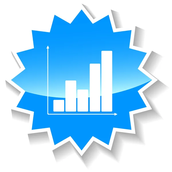 Gráfico icono azul — Vector de stock