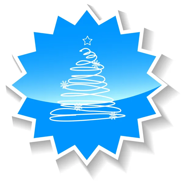 Fir-tree blue icon — Stock Vector