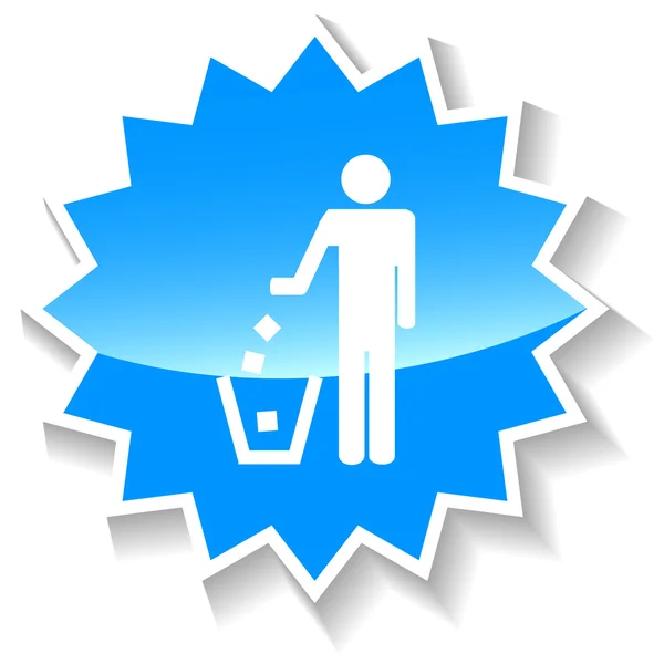 Basura icono azul — Archivo Imágenes Vectoriales