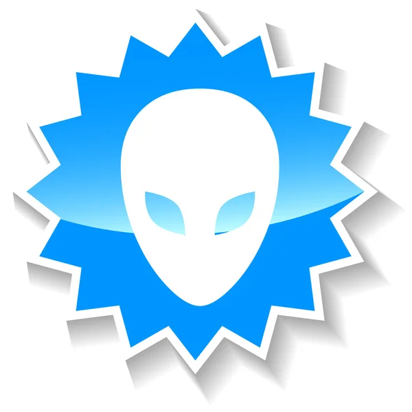 Alien blue icon — Stock Vector