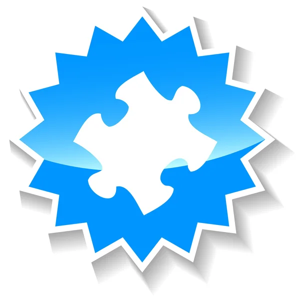 Puzzle ícone azul —  Vetores de Stock