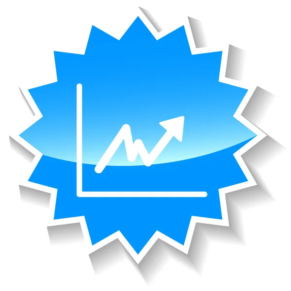 Gráfico icono azul — Vector de stock