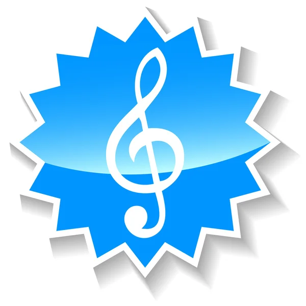 Treble clef blue icon — Stock Vector