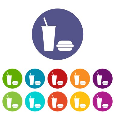 Fast food düz simgesi