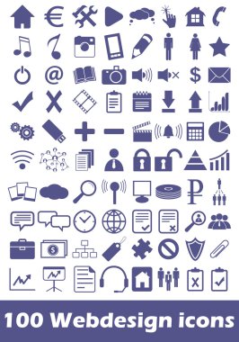 Webdesign düz Icons set