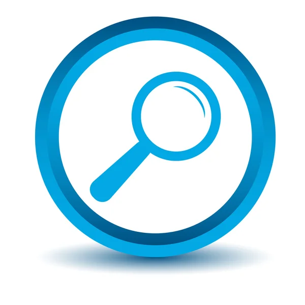 Blue magnifying glass icon — Stock Vector