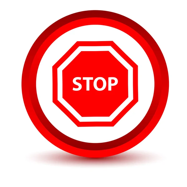 Icône Stop rouge — Image vectorielle