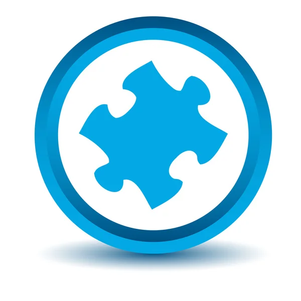 Blauwe puzzel pictogram — Stockvector
