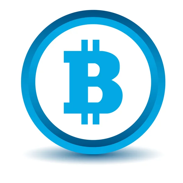 Blauwe bitcoin pictogram — Stockvector