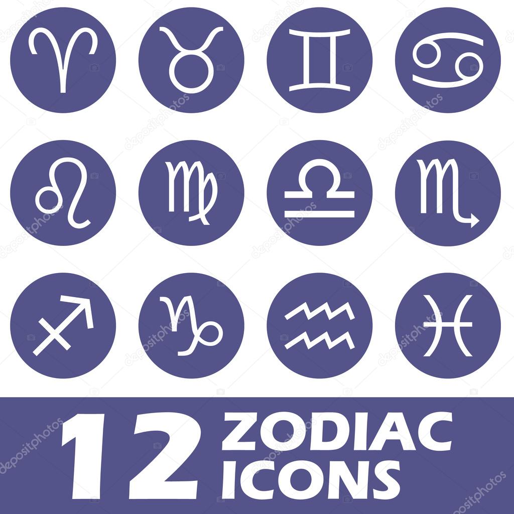 Zodiac icons set