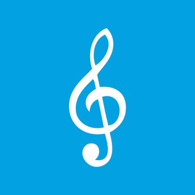 Tiz nota anahtarı beyaz simgesi