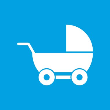 Bebek arabası beyaz simgesi