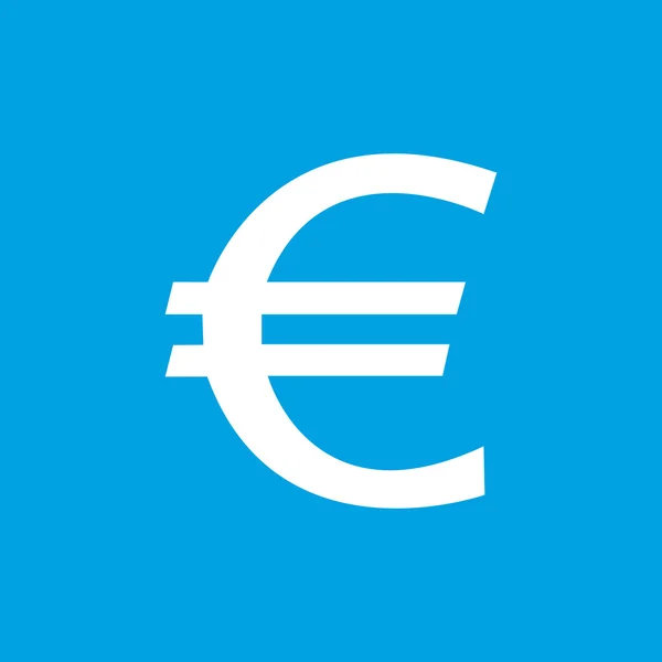 Ευρώ λευκό εικονίδιο — Διανυσματικό Αρχείο