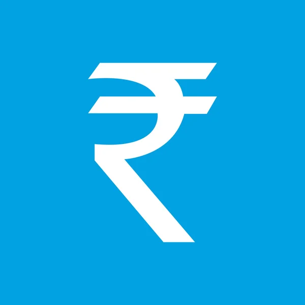 Rupee white icon — Stock Vector