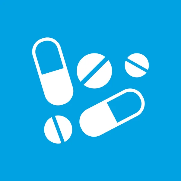 Tabletten wit pictogram — Stockvector