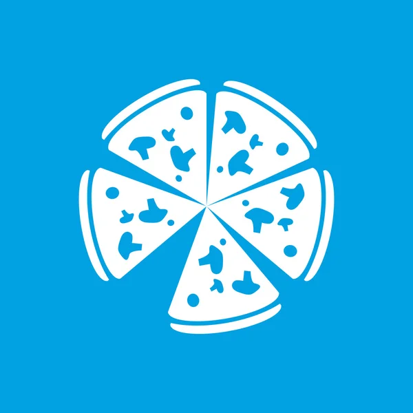 Icône blanche pizza — Image vectorielle