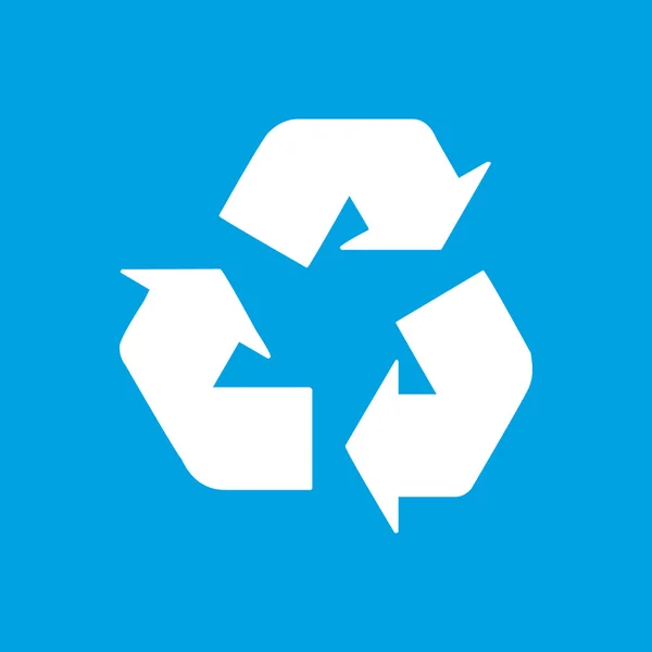 Recycling weißes Symbol — Stockvektor