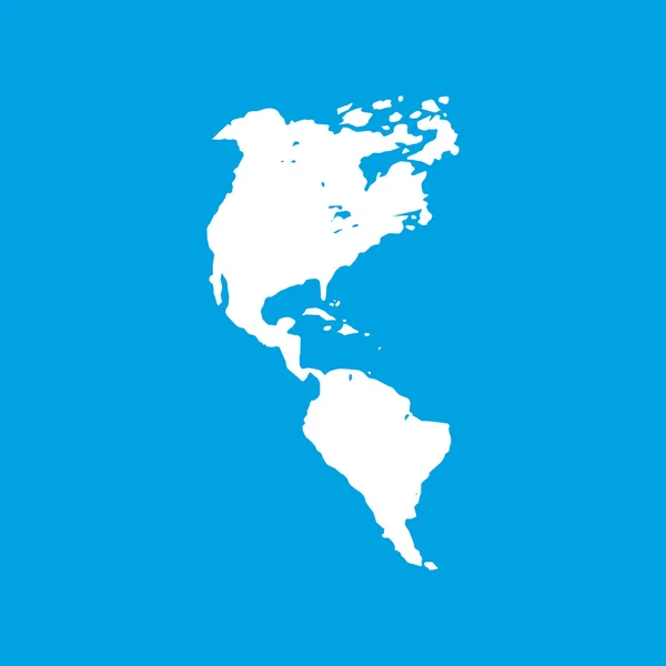 Kontinentální Ameriky bílé ikony — Stockový vektor